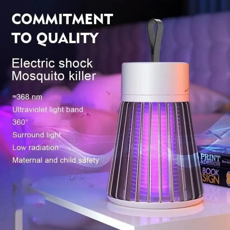 Rechargeable UV Mosquito Killer Lamp – Electric Insect Zapper Trap with LED Light